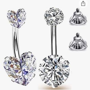 Two belly button rings